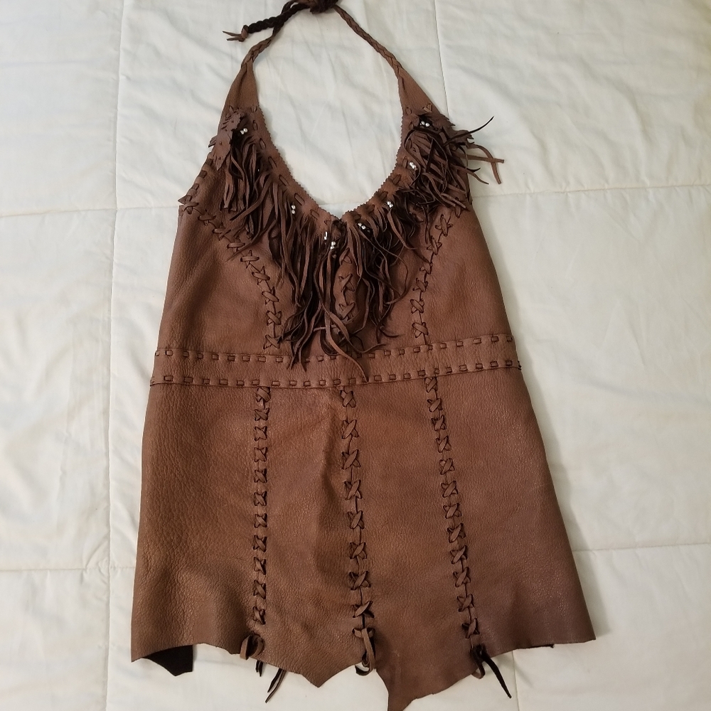 Womens Leather Halter Top